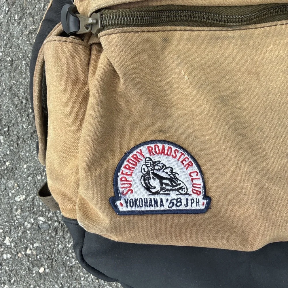 Superdry Small PATCHES Backpack Bag Brown 